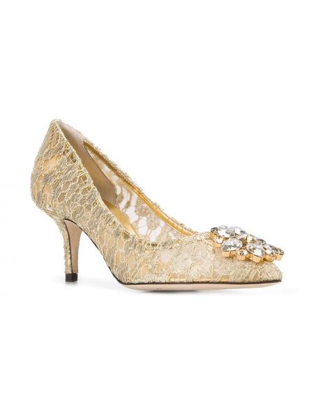 Calzado de encaje Dolce & Gabbana dorado