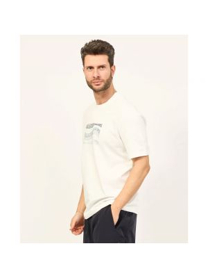 Camiseta de algodón con estampado manga corta Armani Exchange blanco