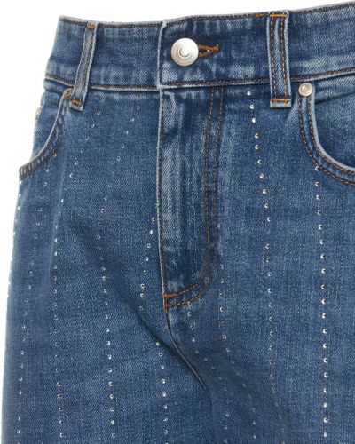 Pruhované bavlněné straight fit džíny Stella Mccartney