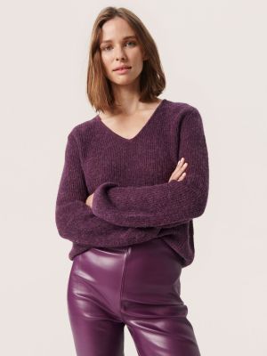 Шерстяной свитер с v-образным вырезом с длинным рукавом Soaked In Luxury
