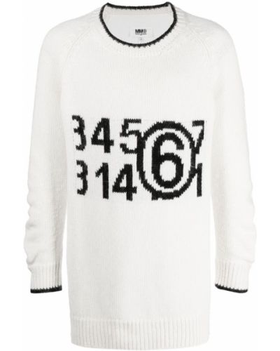 Pull en tricot Mm6 Maison Margiela blanc