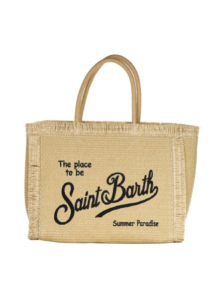 Leinen stofftasche mit taschen Mc2 Saint Barth beige
