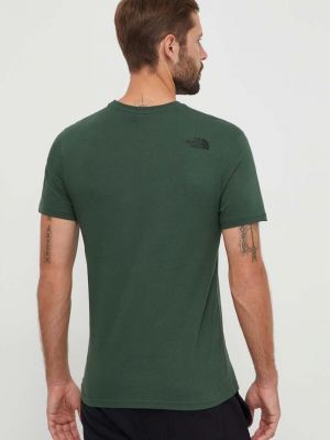 Bavlněné tričko The North Face zelené