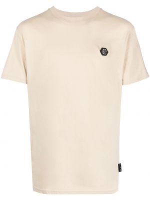 T-shirt brodé à paillettes Philipp Plein beige