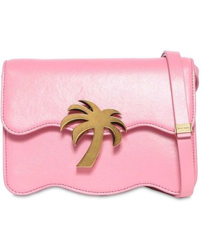 Kožená plážová kabelka Palm Angels růžová