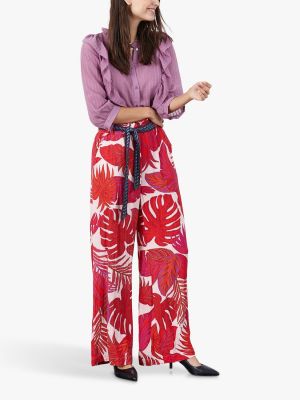 Широкие брюки в цветочек с принтом Lollys Laundry красные