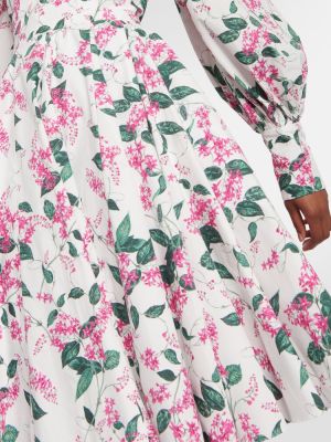 Pamučna haljina s cvjetnim printom Emilia Wickstead ružičasta