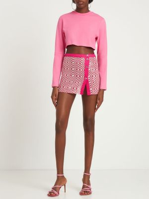 Hedvábné mini sukně Missoni růžové