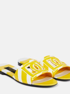 Kožne cipele od lakirane kože Dolce&gabbana žuta