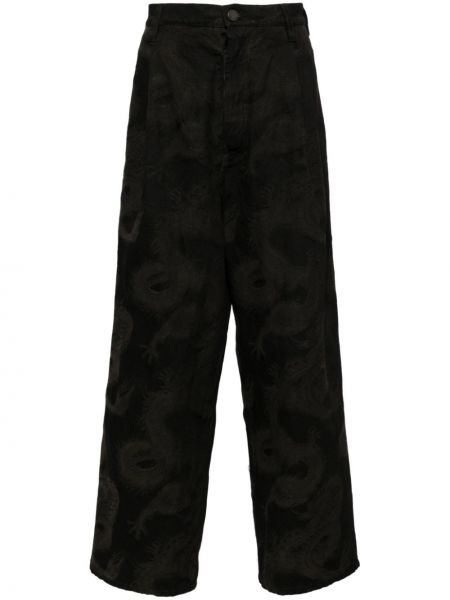 Pantaloni cu croială lejeră din jacard Uma Wang negru