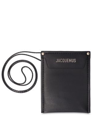 Portefeuille en cuir avec poches avec poches Jacquemus noir