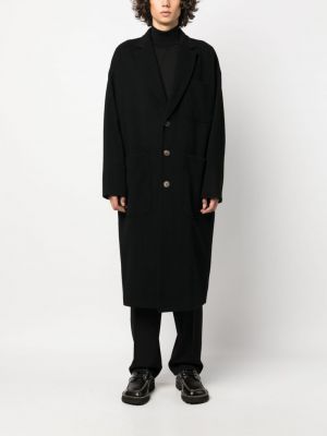 Woll mantel mit stickerei mit geknöpfter Société Anonyme schwarz