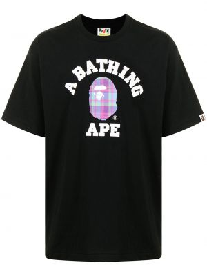 Trykt bomull t-skjorte A Bathing Ape® svart