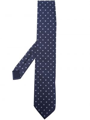 Cravată de mătase cu imprimeu geometric Corneliani albastru