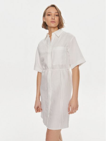 Haljina košulja bootcut Calvin Klein bijela
