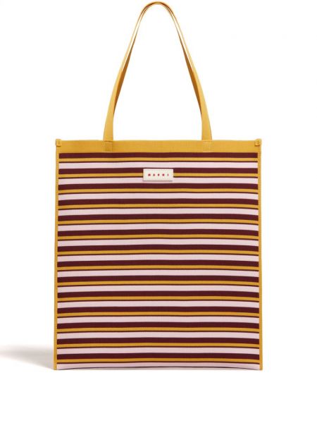 Applikation stribet shopping bag Marni