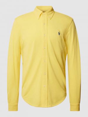 Koszula slim fit bawełniana na guziki Polo Ralph Lauren żółta