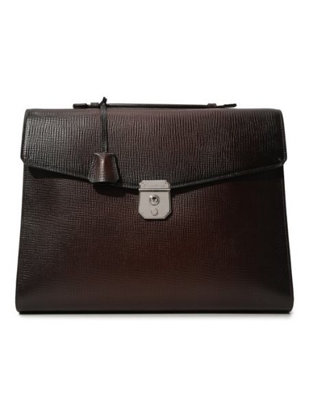 Кожаная сумка Santoni коричневая