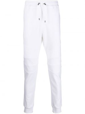 Pantaloni sport cu imagine Balmain alb