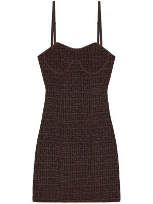 Mini-abito in tessuto jacquard Givenchy marrone
