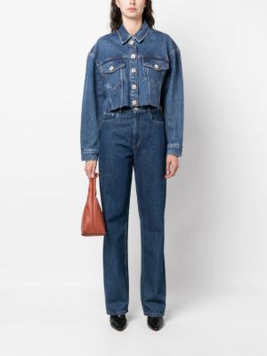 Křišťálová džínová bunda s knoflíky Sandro modrá