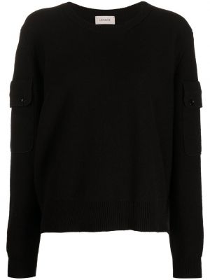Вълнен пуловер с джобове Lemaire черно
