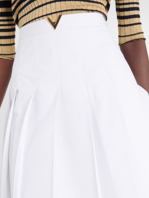 Spódnica midi bawełniana Valentino biała