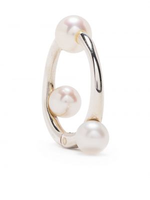 Boucles d'oreilles avec perles à boucle E.m. argenté