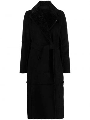 Αναστρεπτός γυναικεία παλτό σουέτ Patrizia Pepe μαύρο