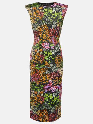 Květinové midi šaty s potiskem Dries Van Noten