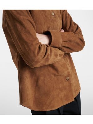Camicia in pelle scamosciata Toteme marrone