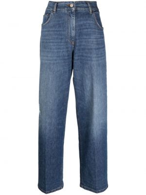 Voľné džínsy s vysokým pásom Seventy modrá