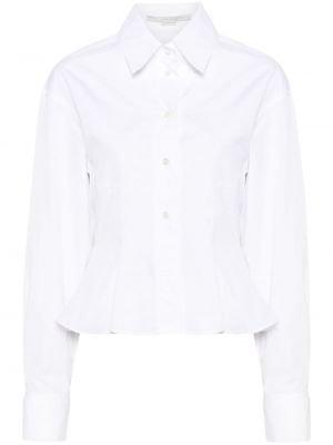 Пеплум памучна риза Stella Mccartney бяло