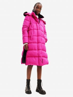 Różowy płaszcz zimowy Desigual
