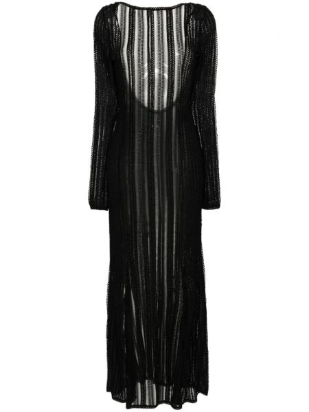 Изгорена рокля с дантела Charo Ruiz Ibiza черно