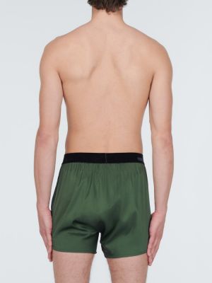Pantaloncini di raso di seta Tom Ford verde