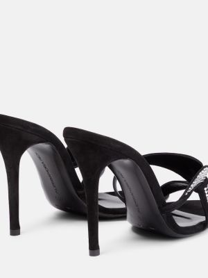 Kožené sandále Alessandra Rich čierna