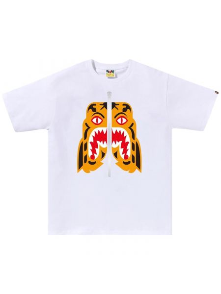 Тигровая футболка Bape белая