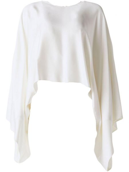Satenska bluza s draperijom Stella Mccartney bijela