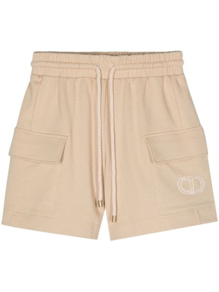 Shorts mit stickerei aus baumwoll Twinset beige