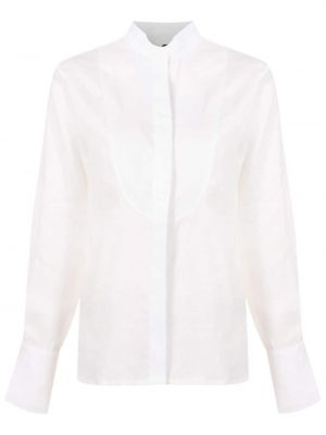 Ленена риза със стояща яка Osklen бяло