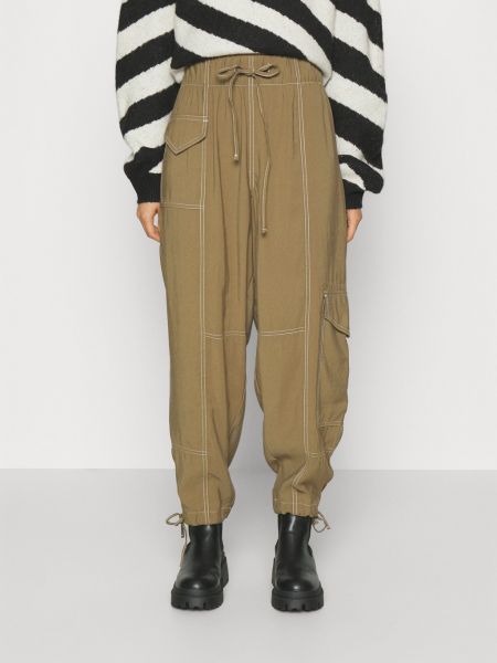 Брюки NMMILLE COLORED CARGO PANT Noisy May Petite хаки