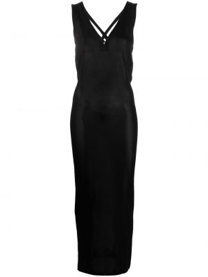 Плетена рокля с v-образно деколте Tom Ford черно