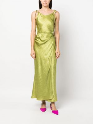 Satynowa sukienka długa Acne Studios zielona
