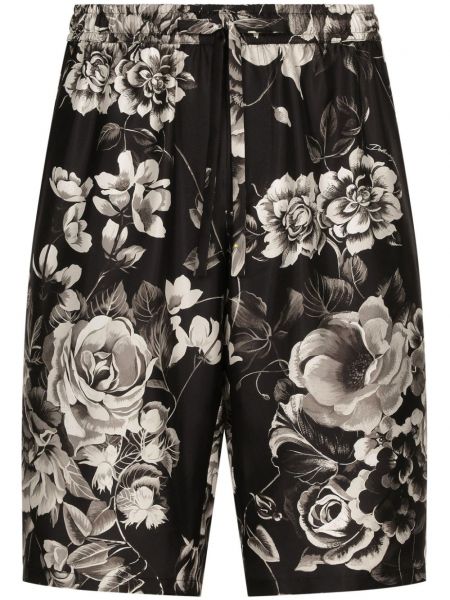 Svilene bermuda kratke hlače s cvjetnim printom s printom Dolce & Gabbana