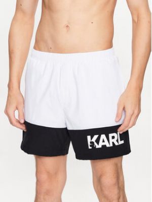 Priliehavé šortky Karl Lagerfeld biela