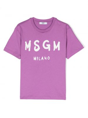 T-shirt for piger Msgm Kids lilla