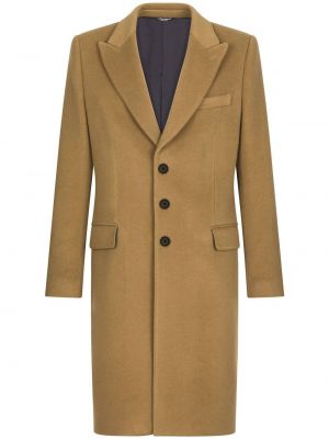 Kašmírový vlněný kabát Dolce & Gabbana hnědý