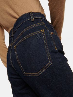 Bootcut džínsy s vysokým pásom Tory Burch modrá