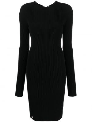 Čipkované šnurovacie midi šaty Philipp Plein čierna